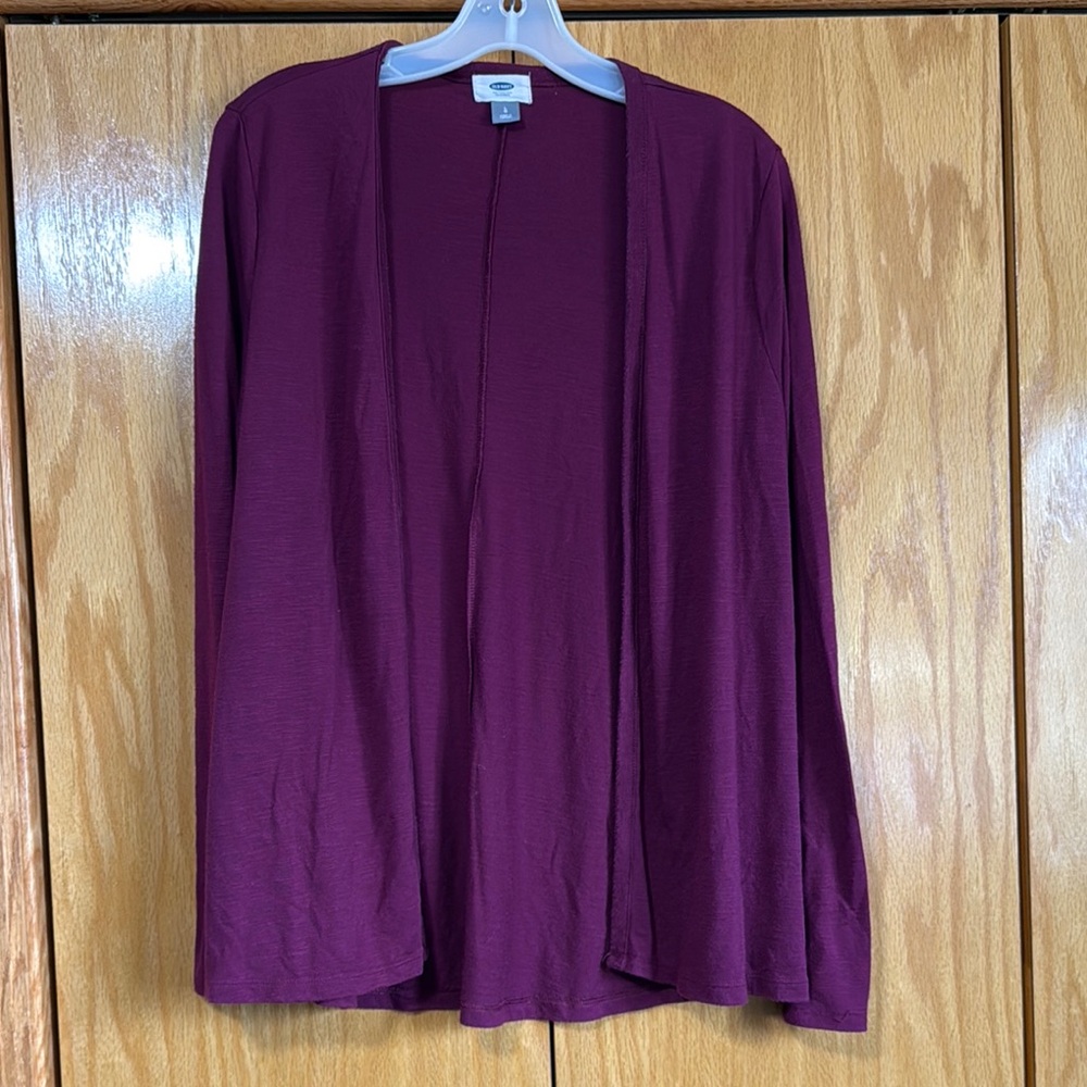 Maroon Open Front Cardigan